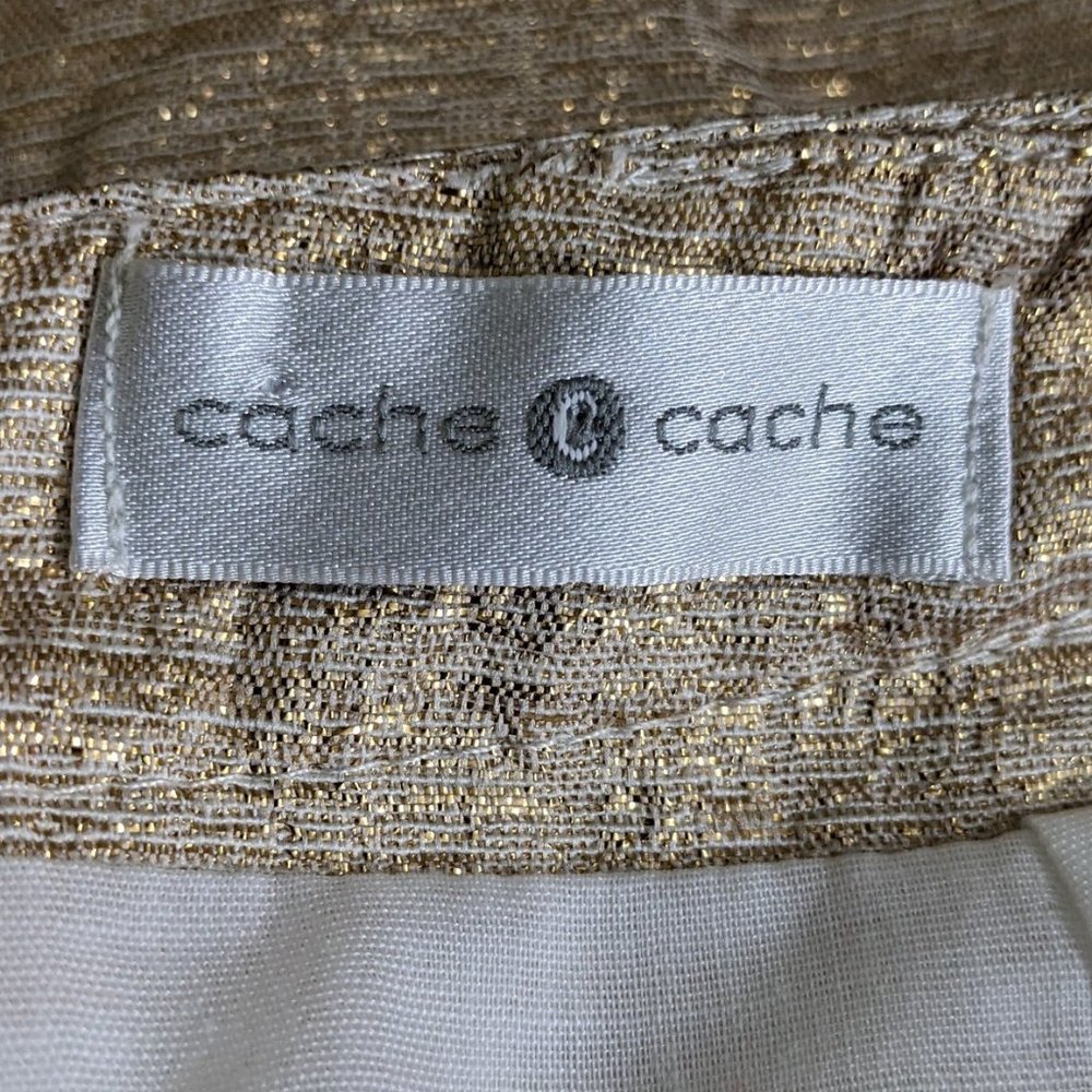 Cache Cache Metallic Gold Faux Wrap Side Pockets … - image 8